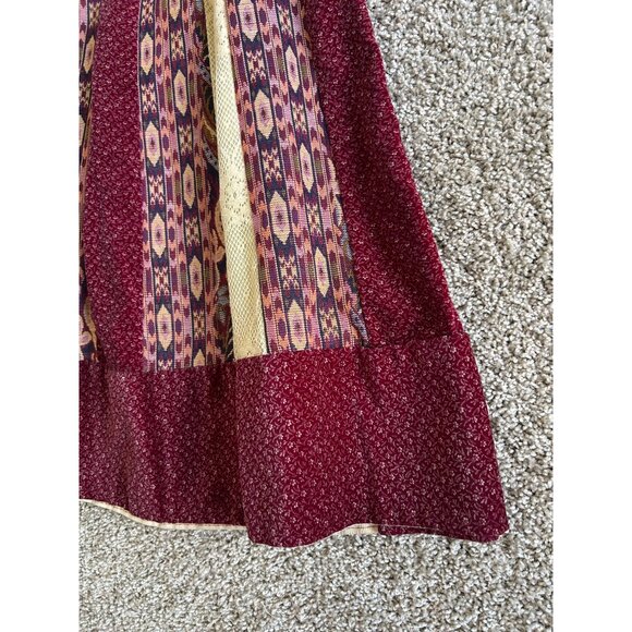 Vintage Chandra Davis Small Boho Maxi Skirt With Lace & Paisley Accents - Picture 7 of 11